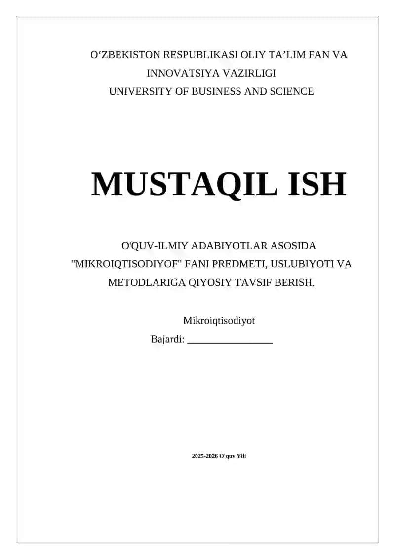 Mikroiqtisodiyot