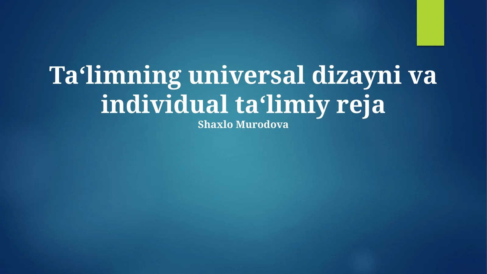 Universal Dizaynli O'rganish