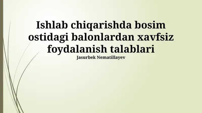 Bosimli Ballonlarni Tanlash va Tekshirish