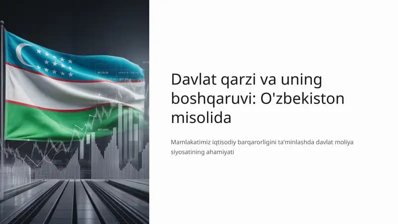 Davlat qarzi va uning boshqaruvi: O'zbekiston misolida