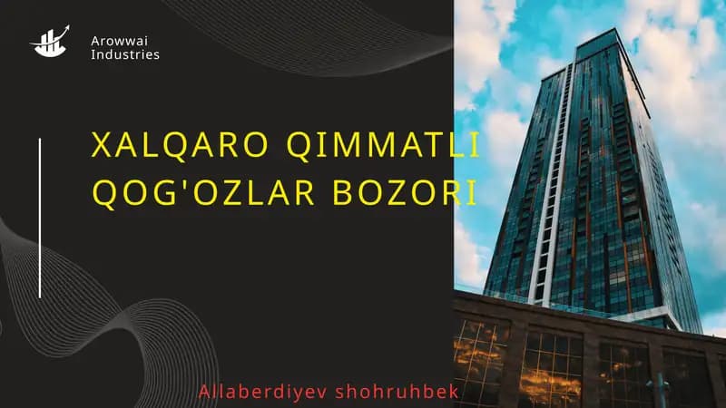 XALQARO QIMMATLI QOG'OZLAR BOZORI