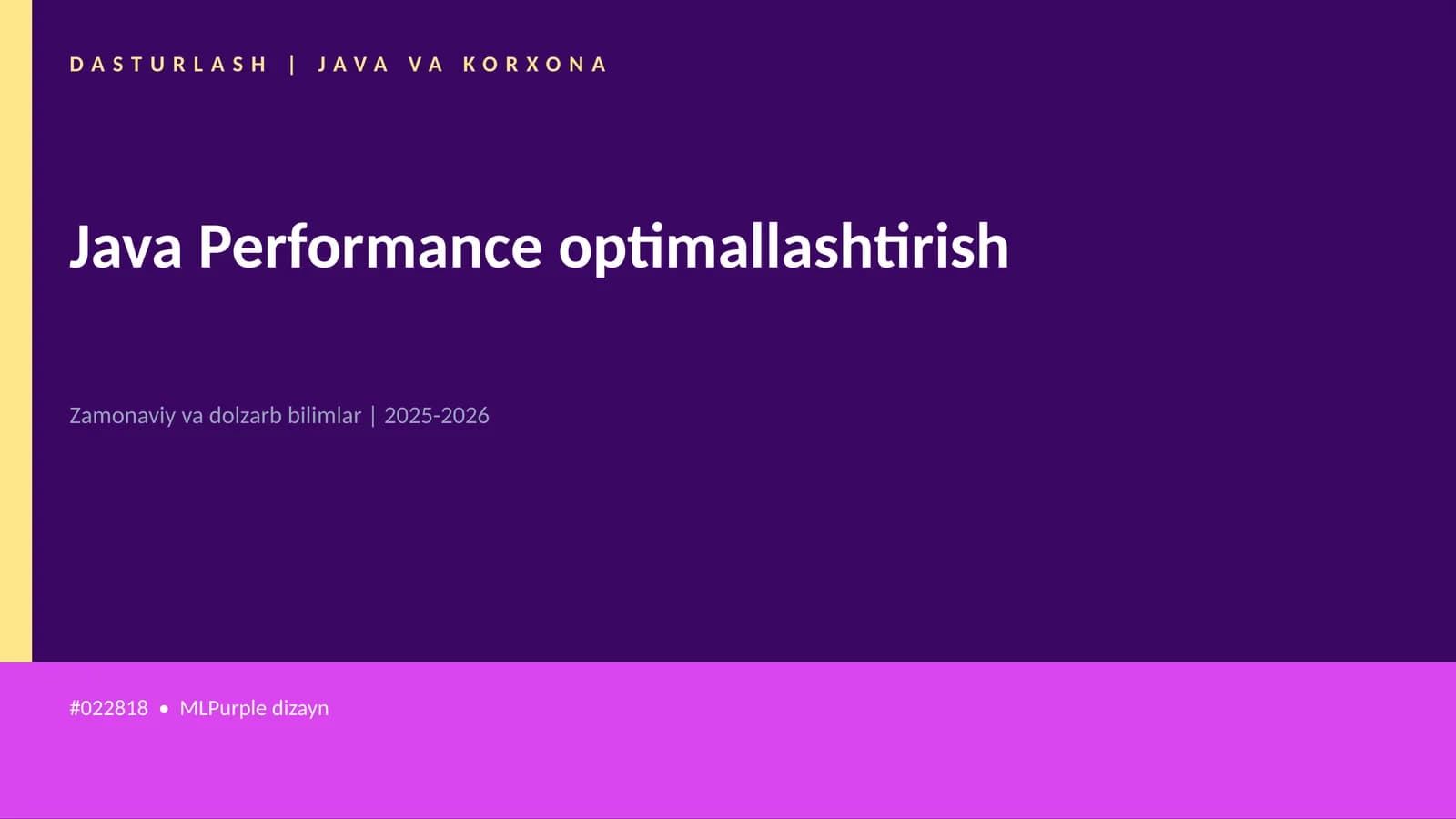 Java Performance optimallashtirish