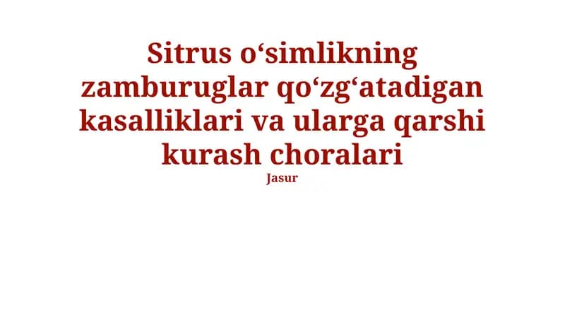 Antraknoz kasalligi