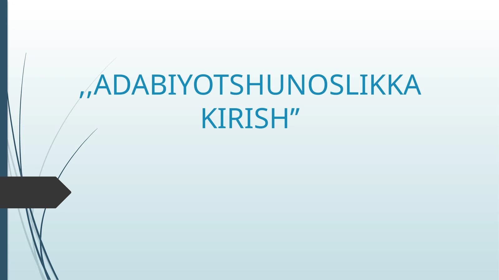 ADABIYOTSHUNOSLIKKA KIRISH