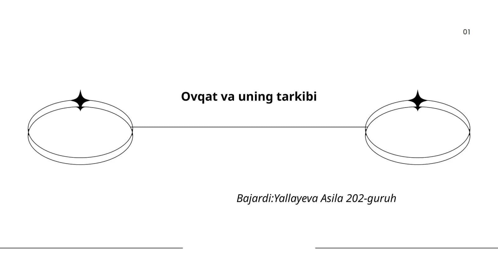 Ovqat va uning tarkibi Bajardi:Yallayeva Asila 202-guruh