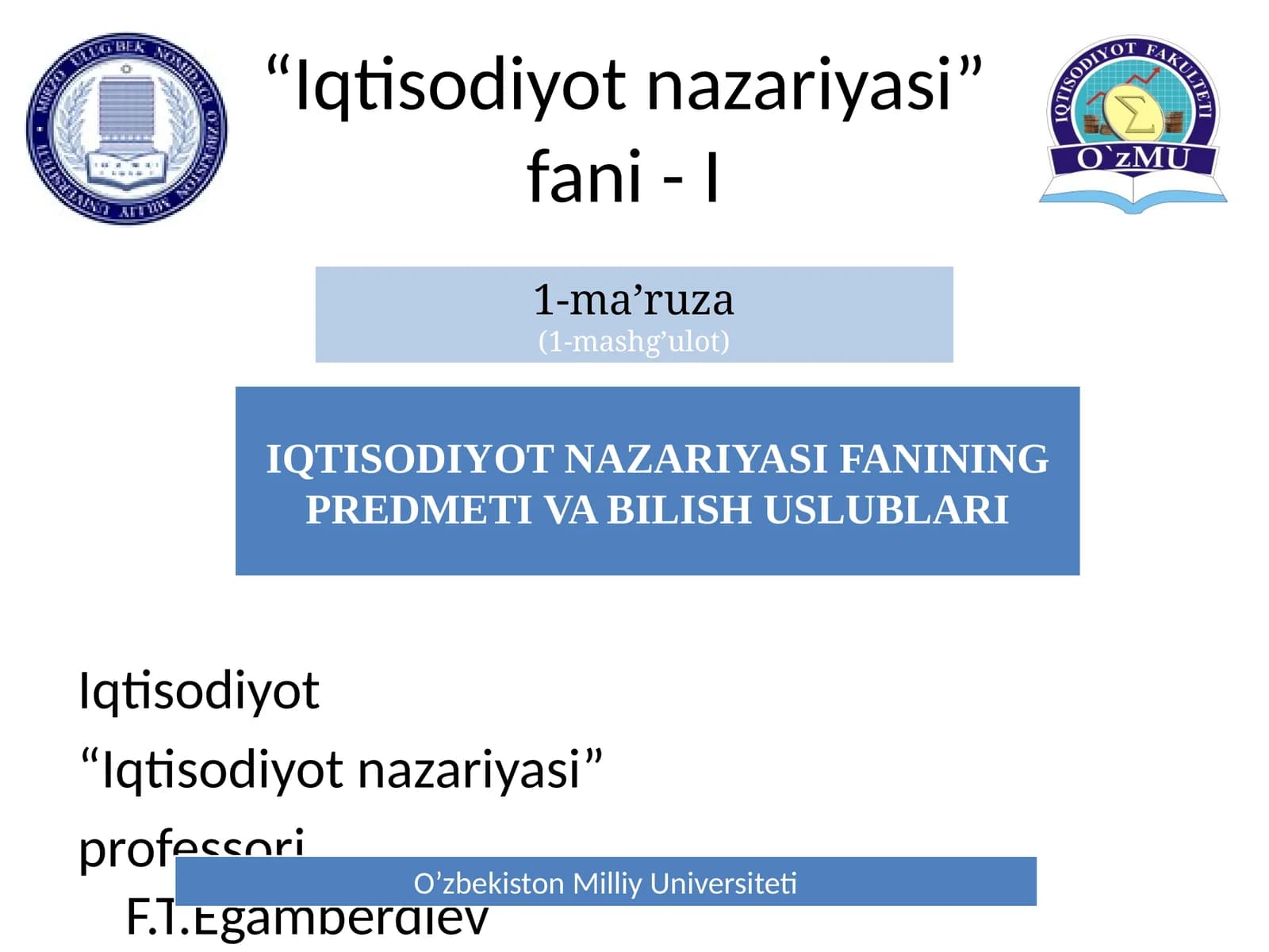 Iqtisodiyot nazariyasi