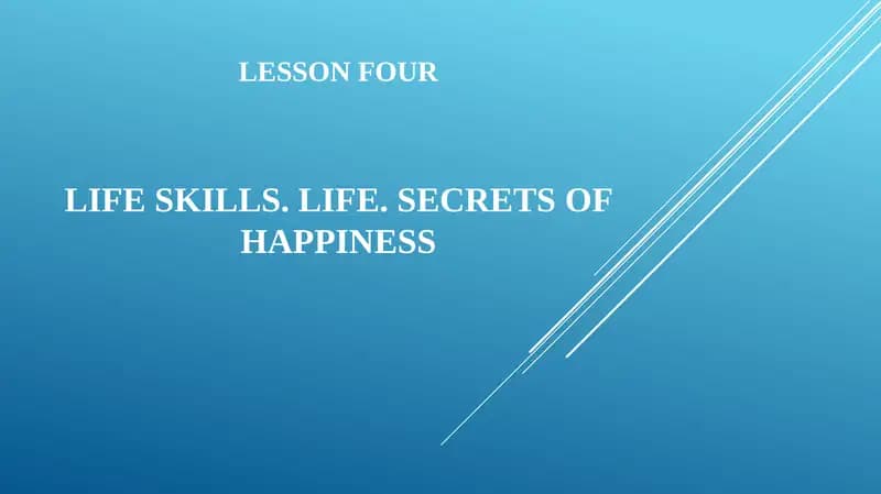 Life Skills Lesson Four