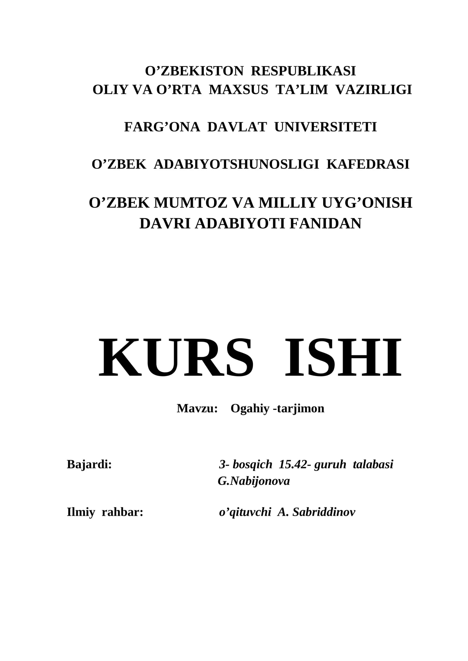 Ogahiy -tarjimon