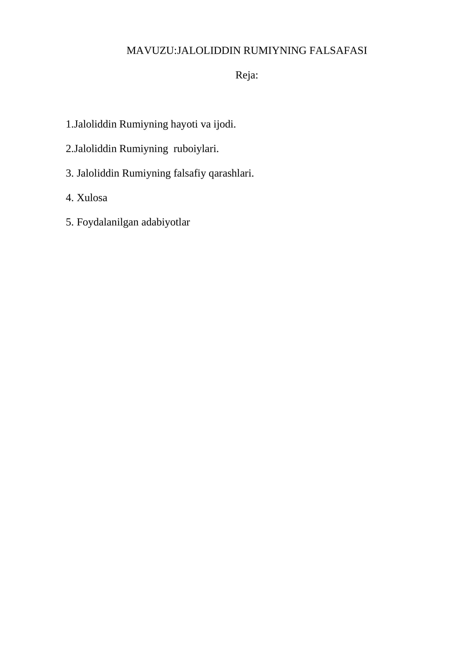 JALOLIDDIN RUMIYNING FALSAFASI