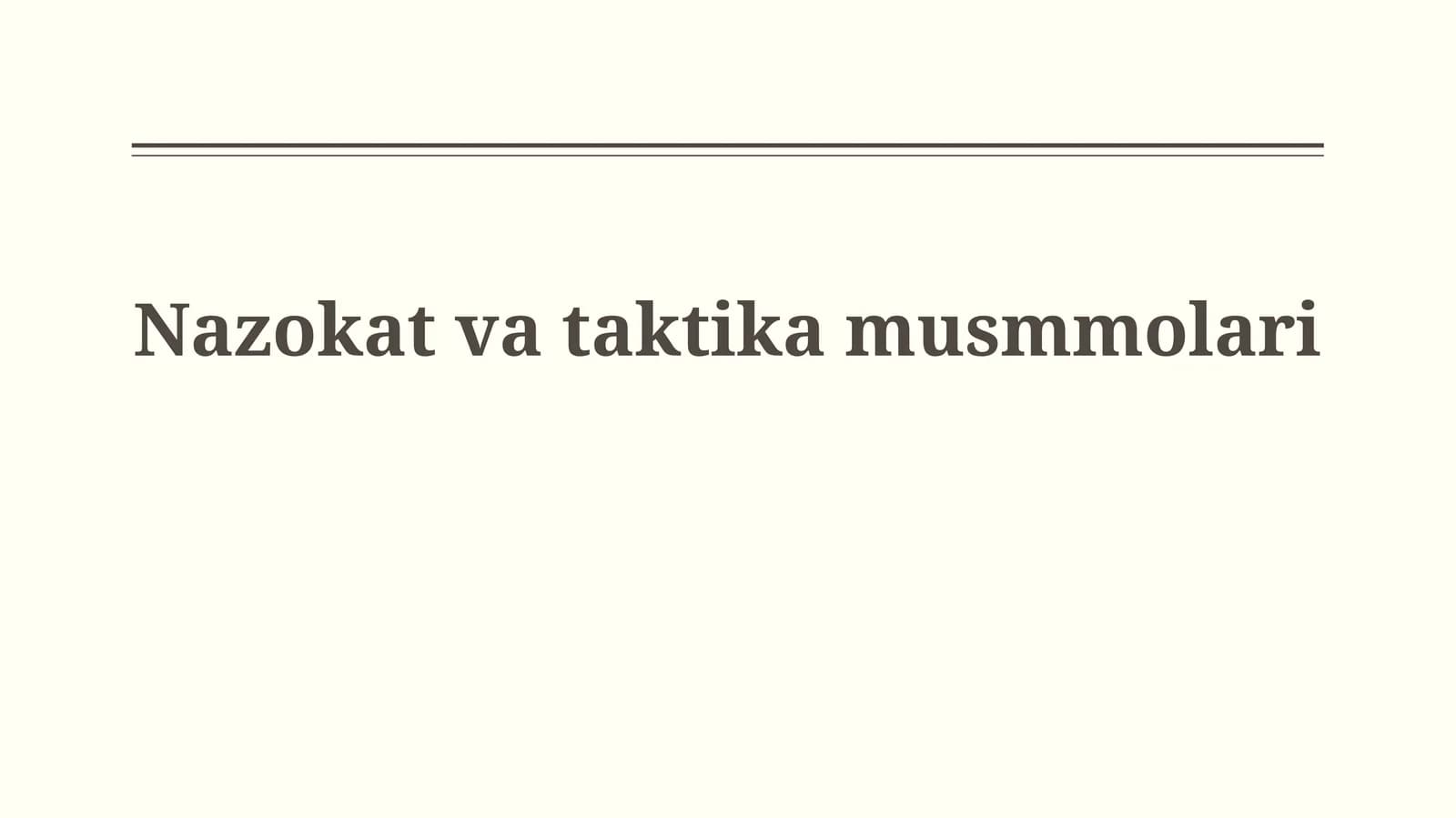 Nazokat va taktik amusmolari