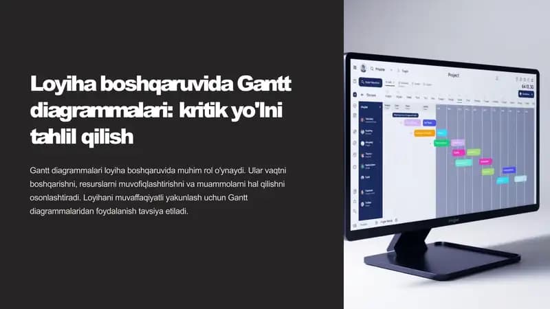 Loyiha boshqaruvida Gantt diagrammalari