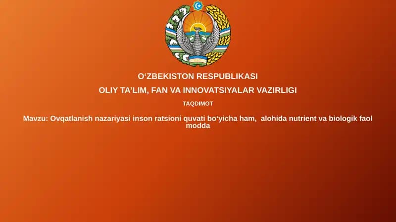 Oviqalanish Nazariyasi