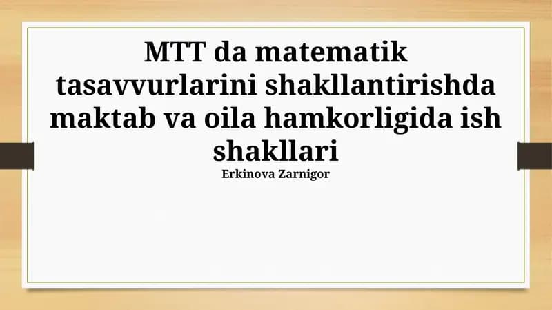 Maktab va Oila Hamkorligining Shaklari