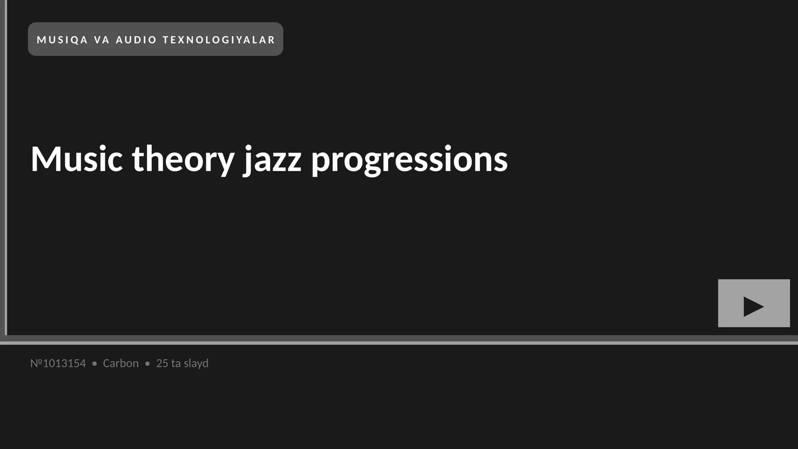 MUSIC THEORY JAZZ PROGRESSIONS