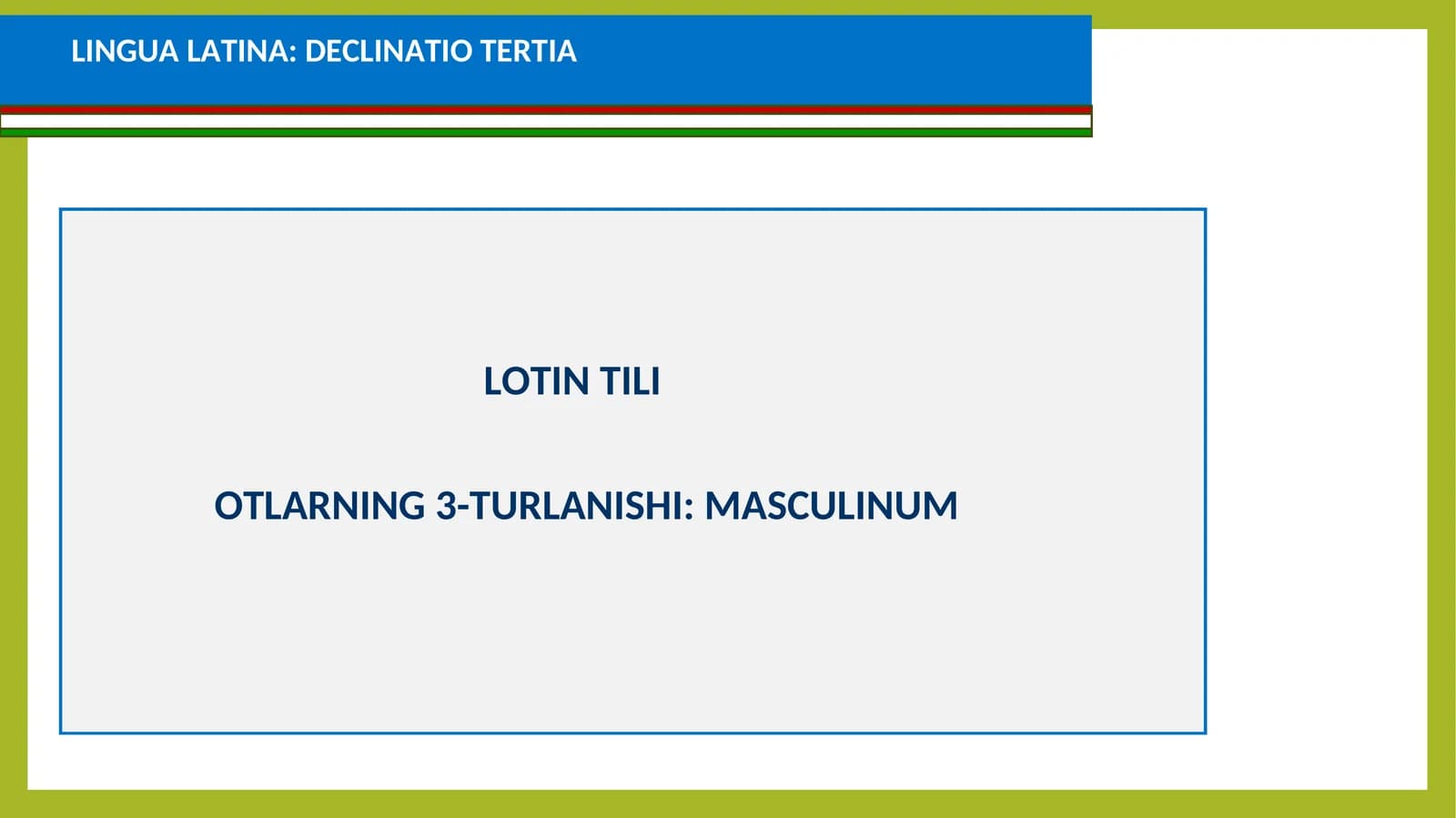 LOTIN TILI: OTLARNING 3-TURLANISHI: MASCULINUM