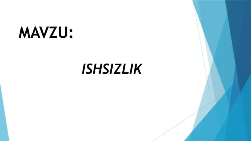 ishsizlik prezentatsiya