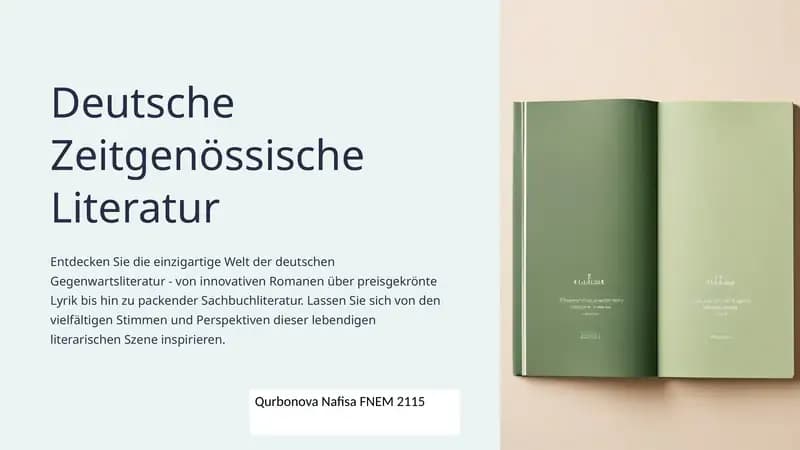 Deutsche Zeitgenössische Literatur