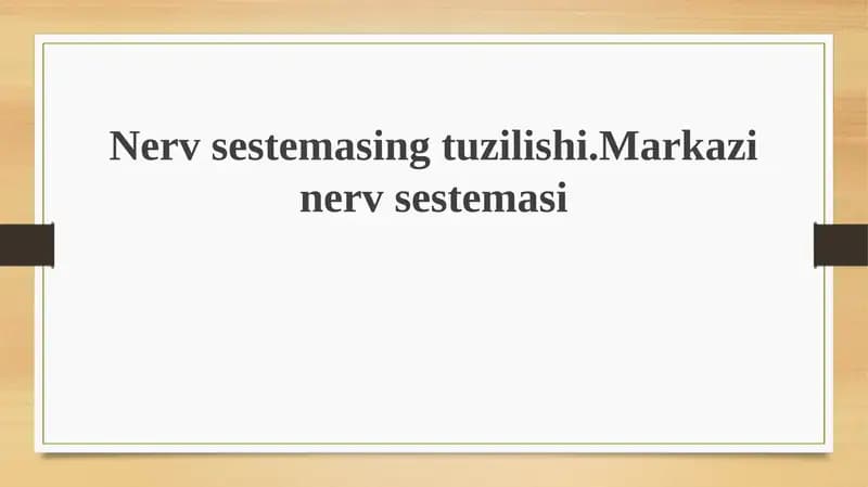 Nerv sistemasi tuzilishi