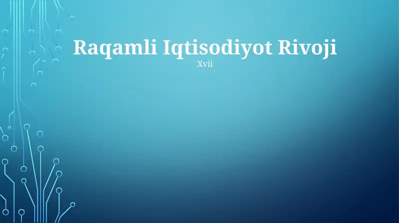 Raqamli Iqtisodiyot Rivoji