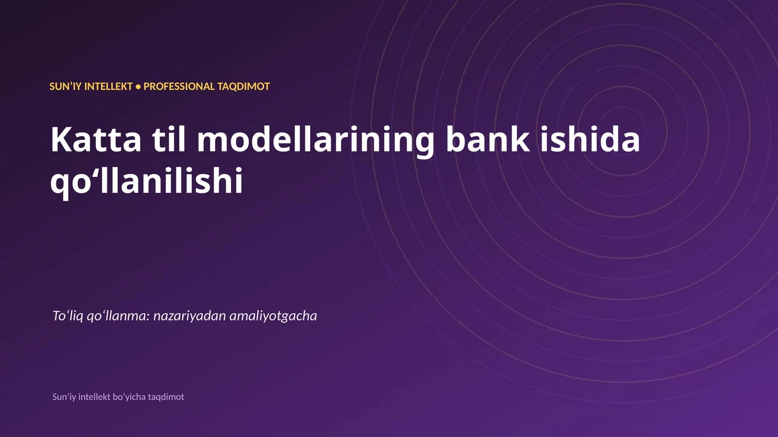 Katta til modellarining bank ishida qoʻllanilishi