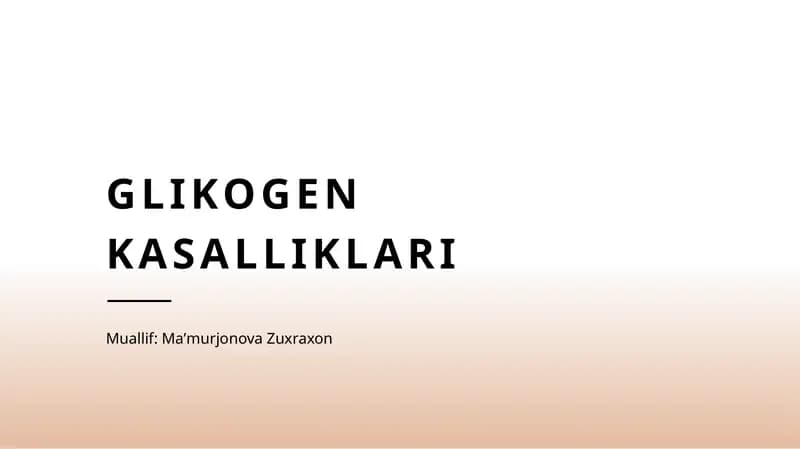 Glikogen kasalliklari