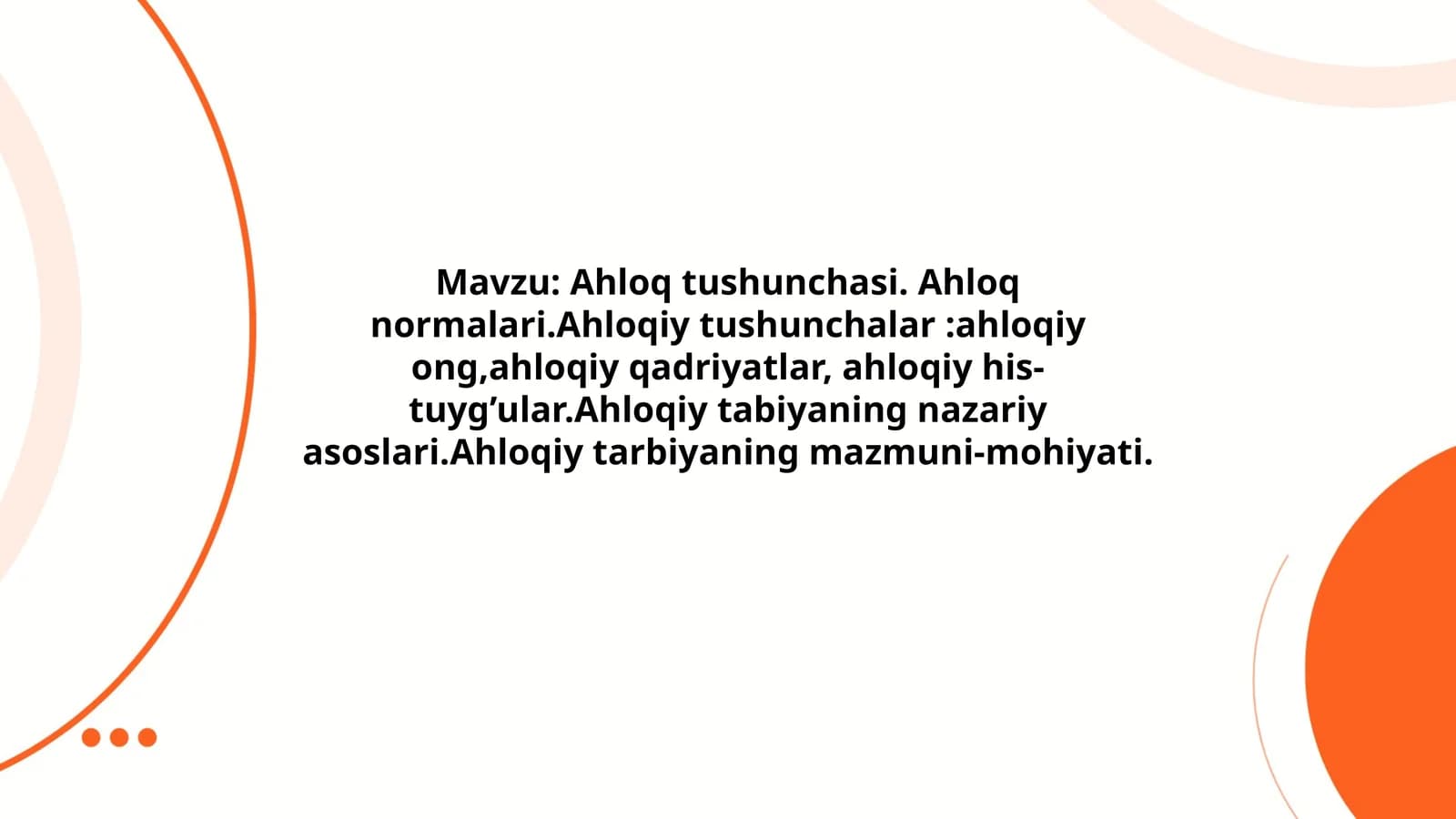 Ahloq Tushunchasi