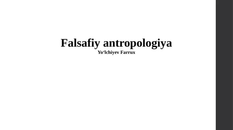 Falsafiy antropologiya