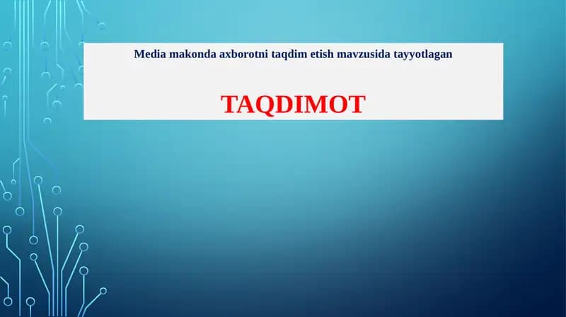 Media makonda axborotni taqdim etish