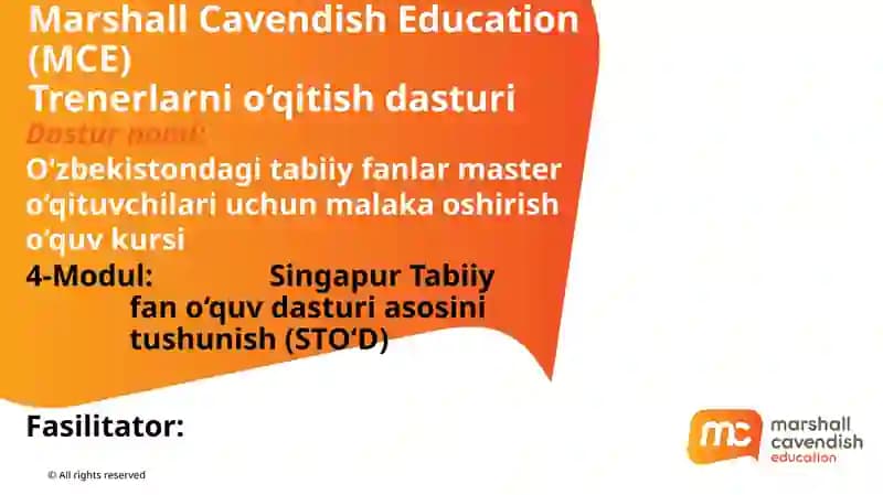Singapur Tabiiy fan o‘quv dasturi asosini tushunish (STO‘D)