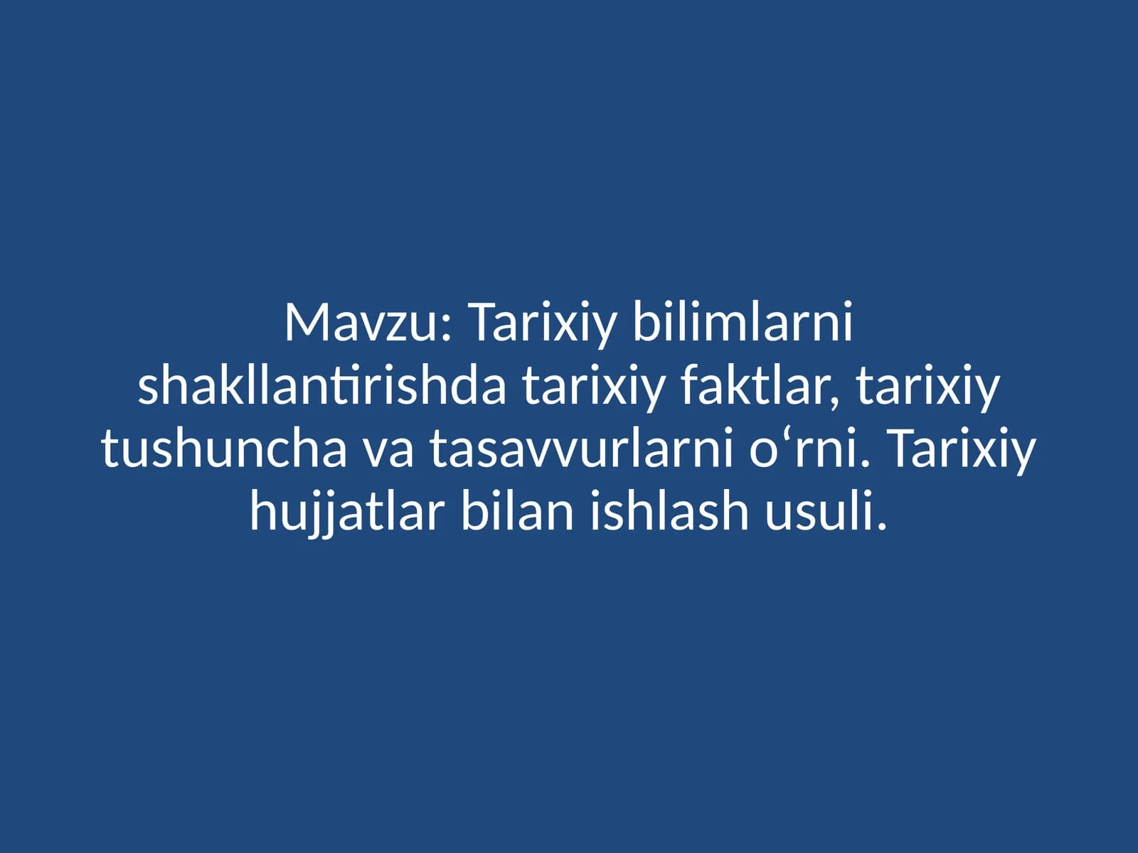 Tarixiy bilimlar