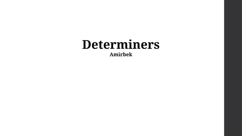 Determiners