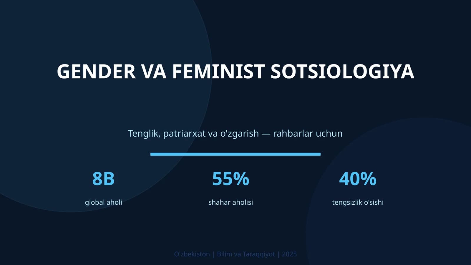 GENDER VA FEMINIST SOTSIOLOGIYA
