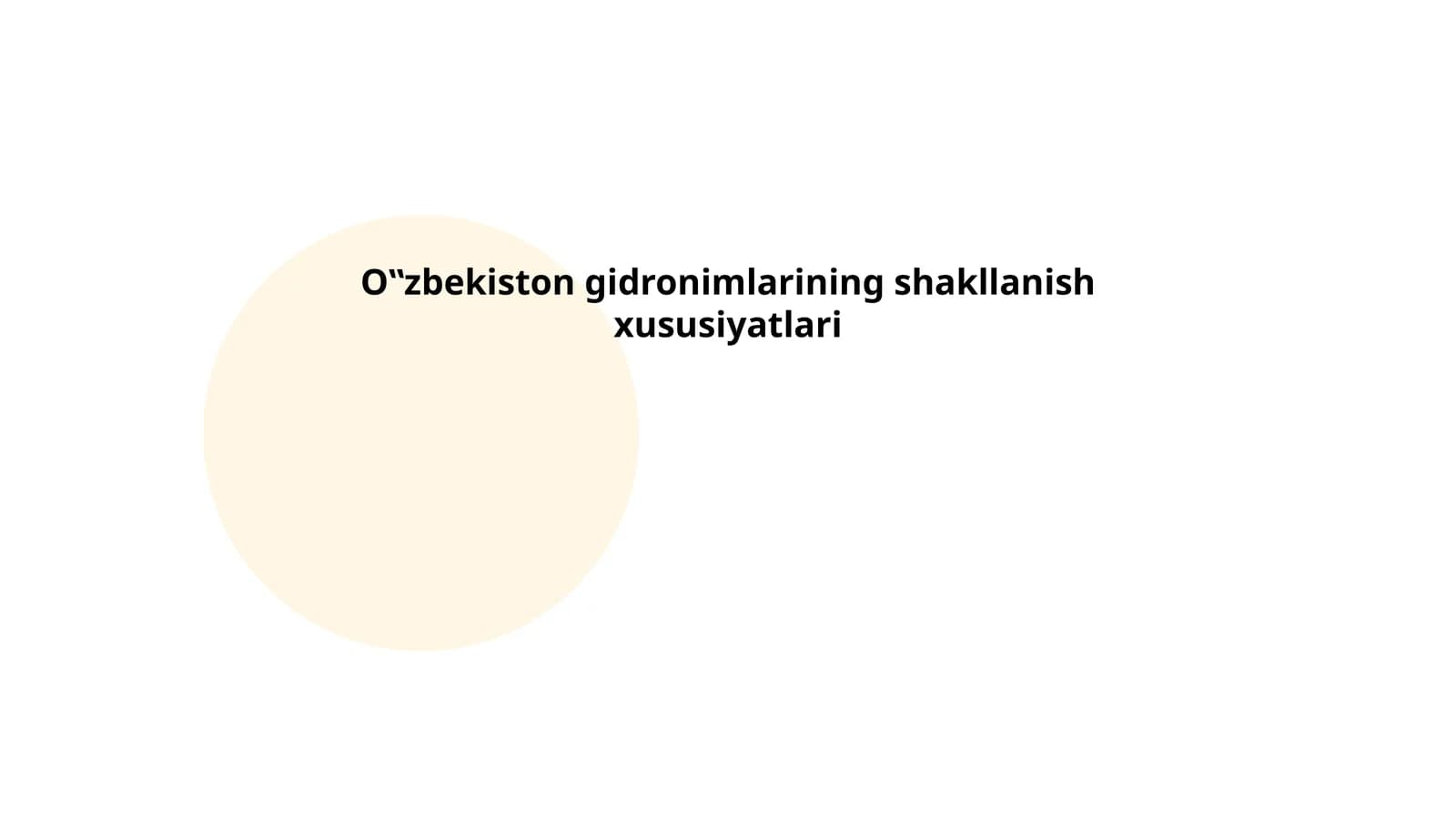 O'zbekiston gidronimlаrining shаkllаnish xususiyatlаri