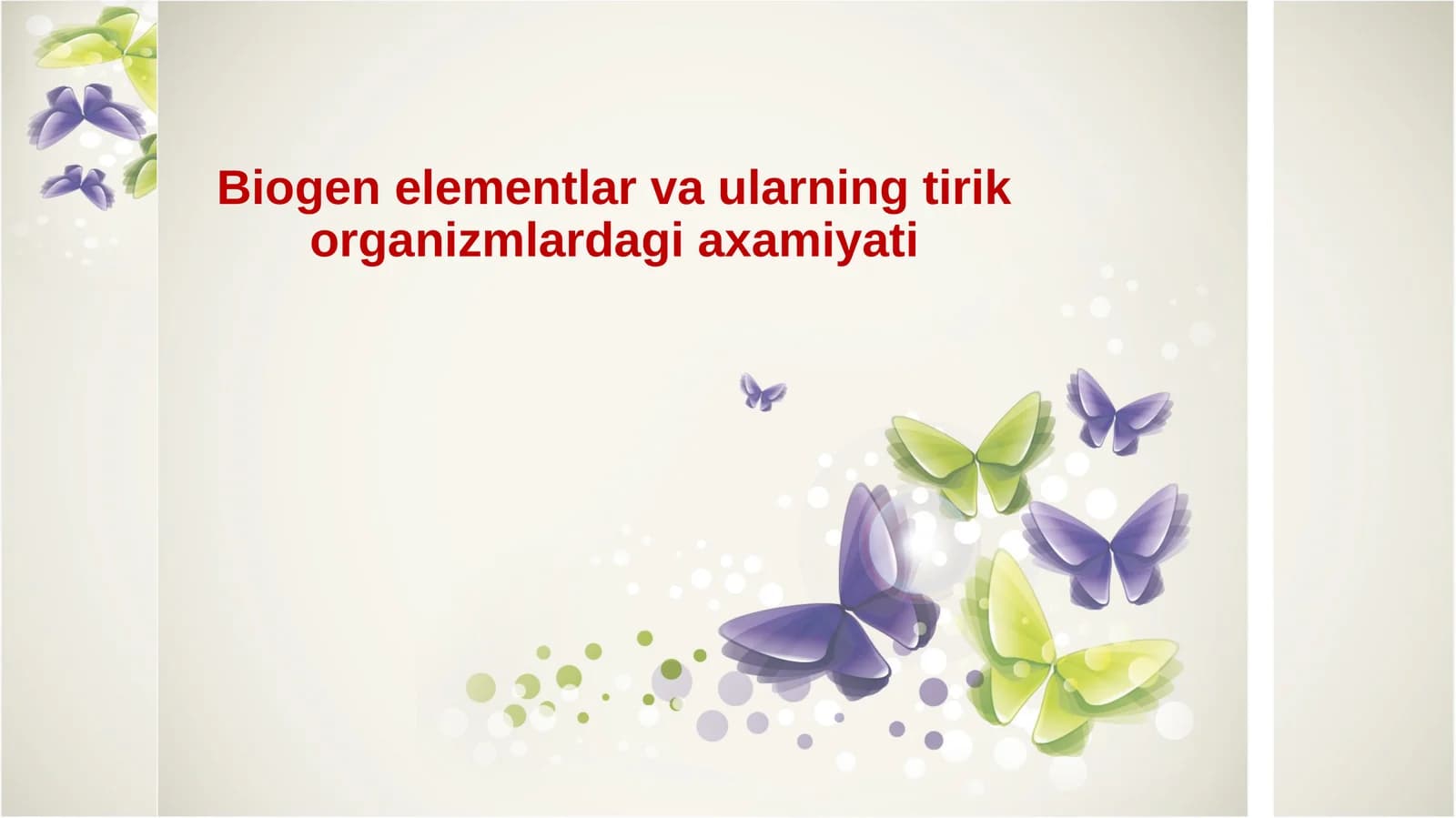 Biogen elementlar va ularning tirik organizmlardagi axamiyati
