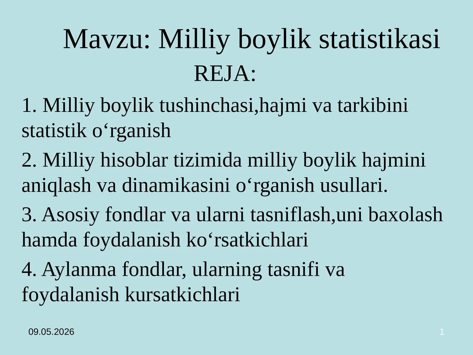 Milliy boylik statistikasi