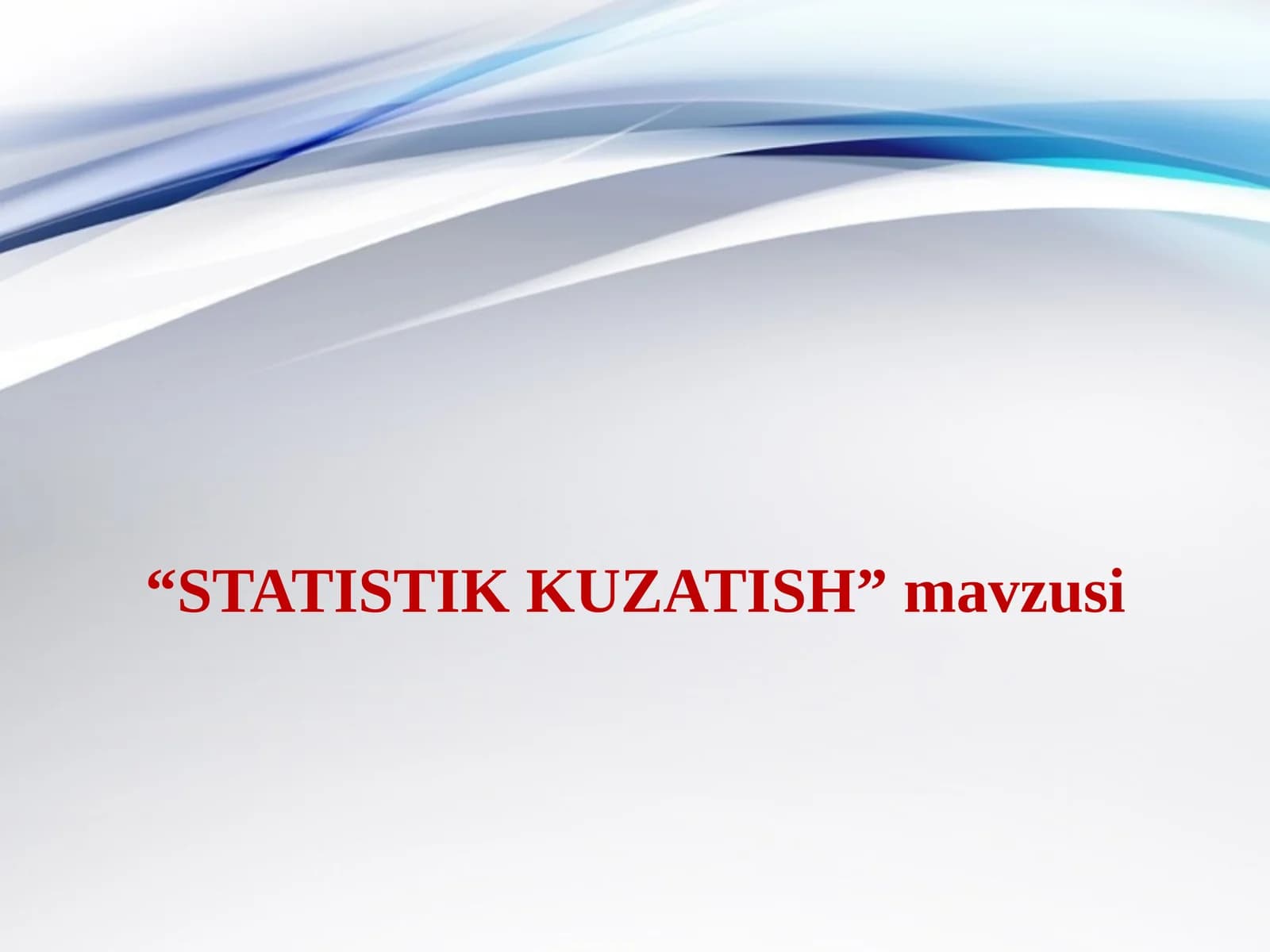STATISTIK KUZATISH