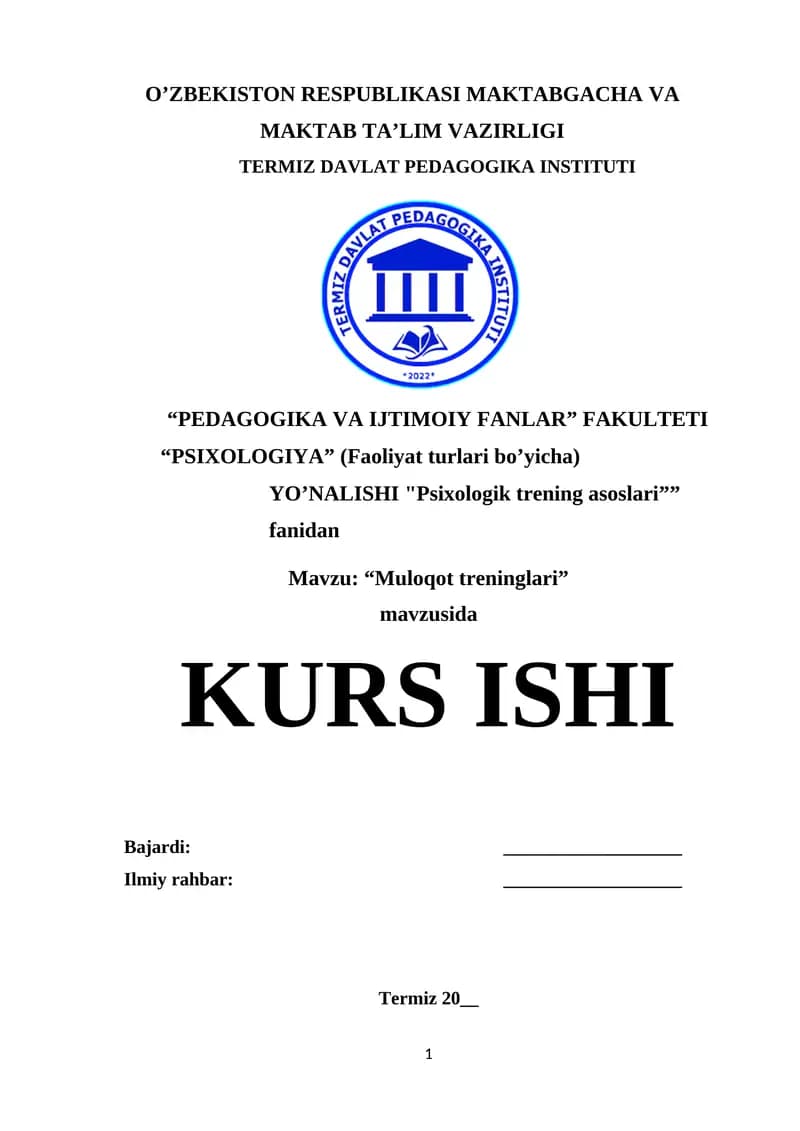 Muloqot treninglari