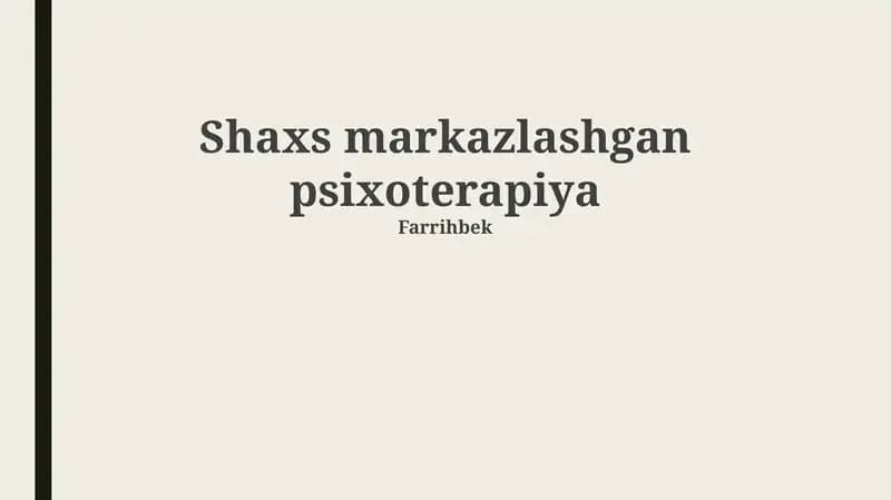 Shaxs markazlashgan psixoterapiya