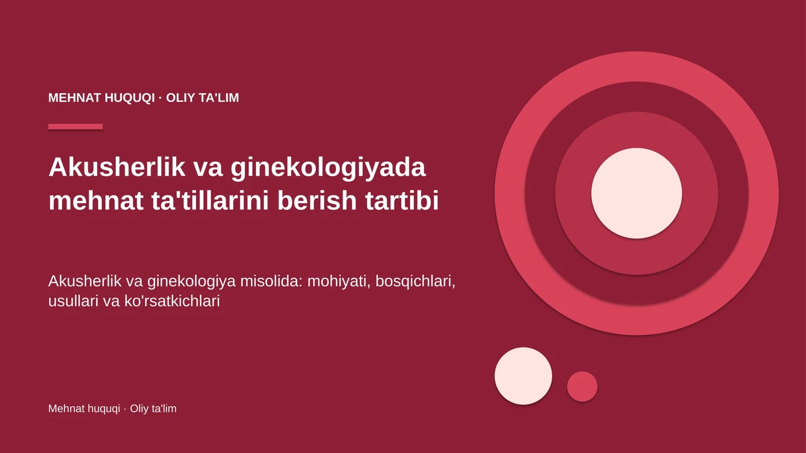 akusherlik va ginekologiyada mehnat ta'tillarini berish tartibi 3364