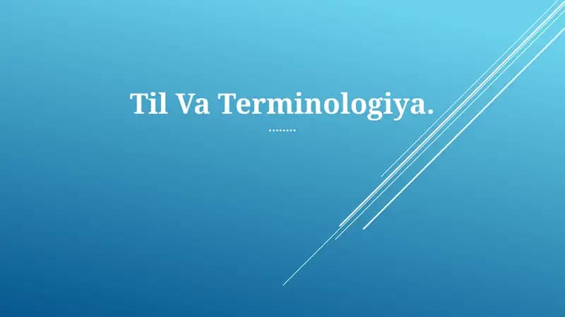 Tarixiy evolyutsiya: "Terminologiya" tushunchasi