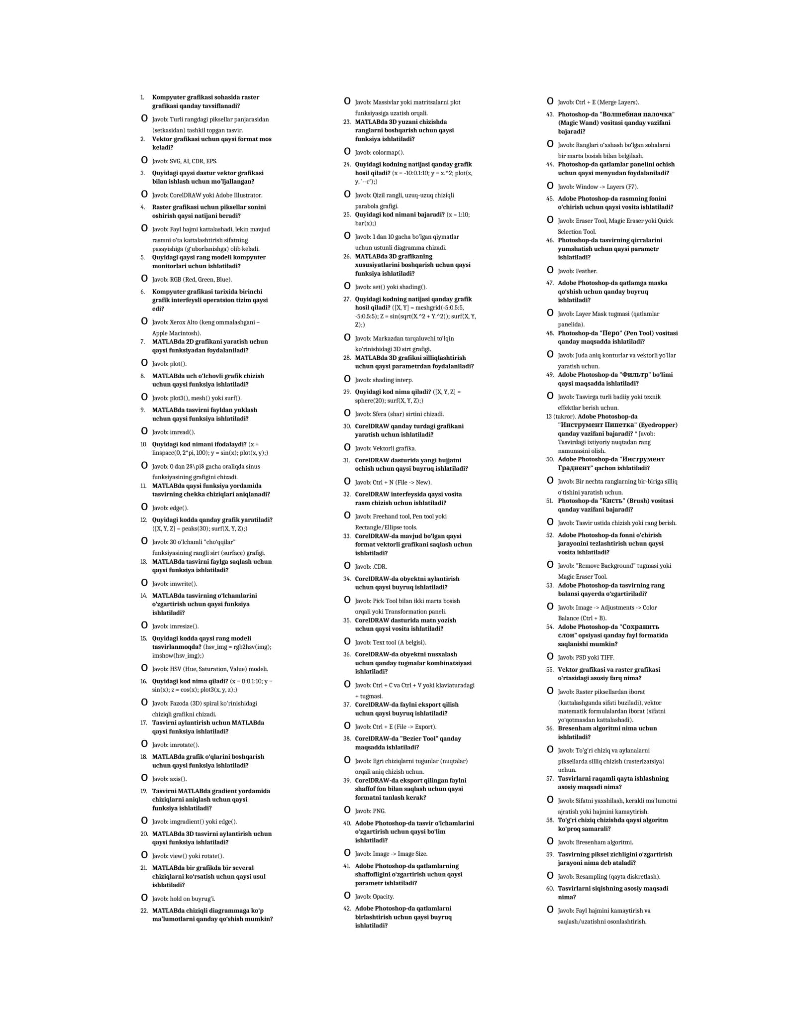 MATLABda Tasvirlarni Ishlash