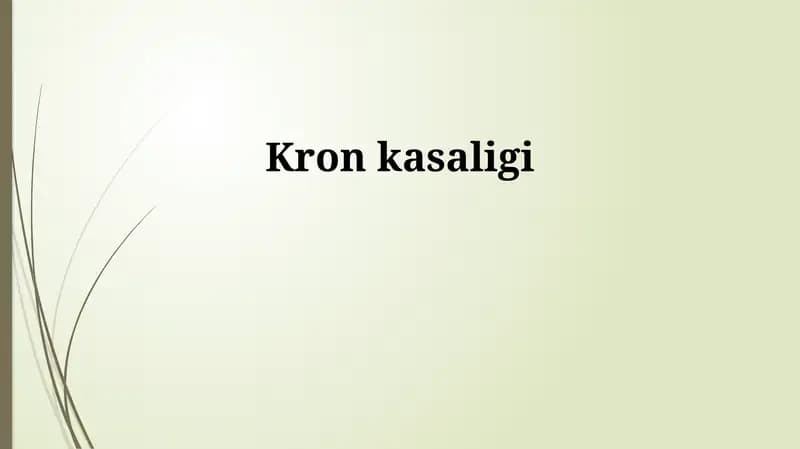 Crohn kasalligini davolash usullari