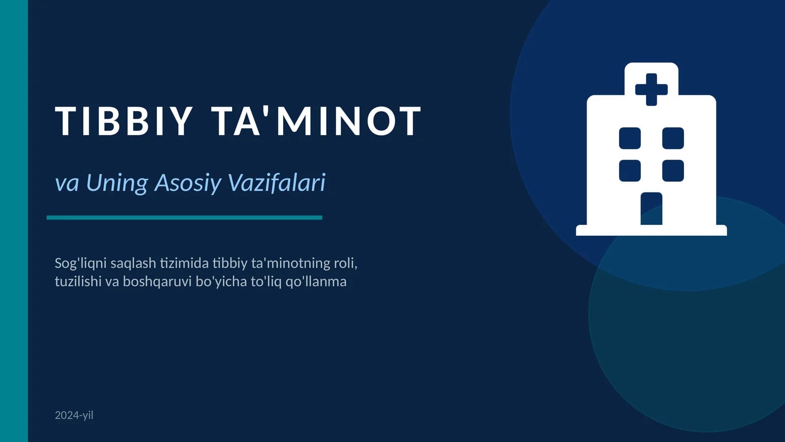 Tibbiy ta'minot va uning asosiy vazifalarini o'rganish