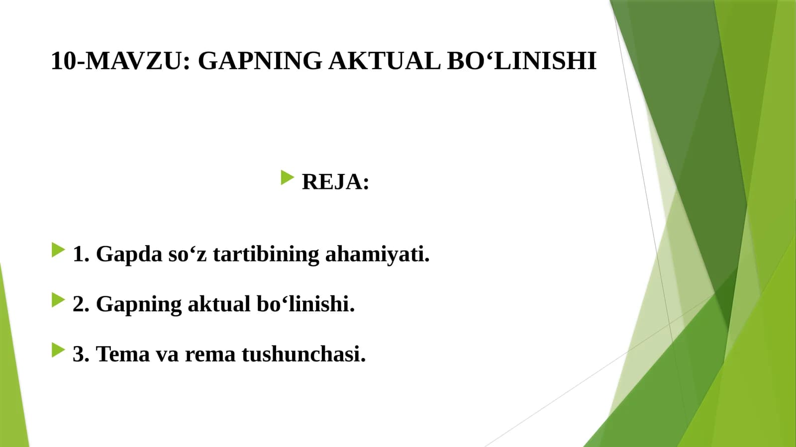 GAPNING AKTUAL BO‘LINISHI