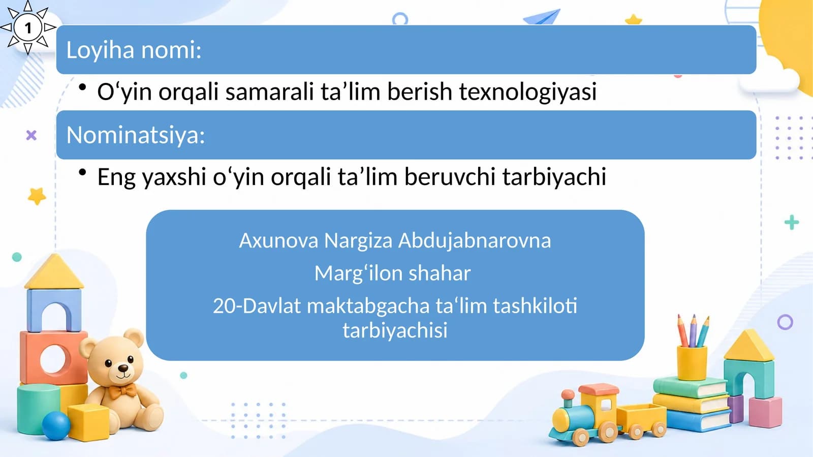 O‘yin orqali samarali ta’lim berish texnologiyasi