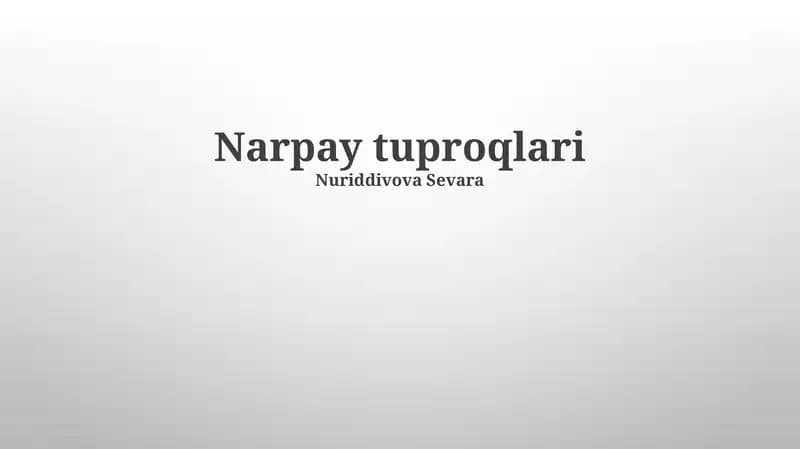 Narpay tuproqlari