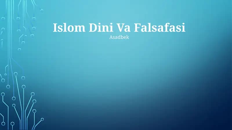 Islom Dini Va Falsafasi