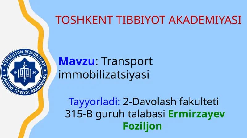 Transport immobilizatsiyasi
