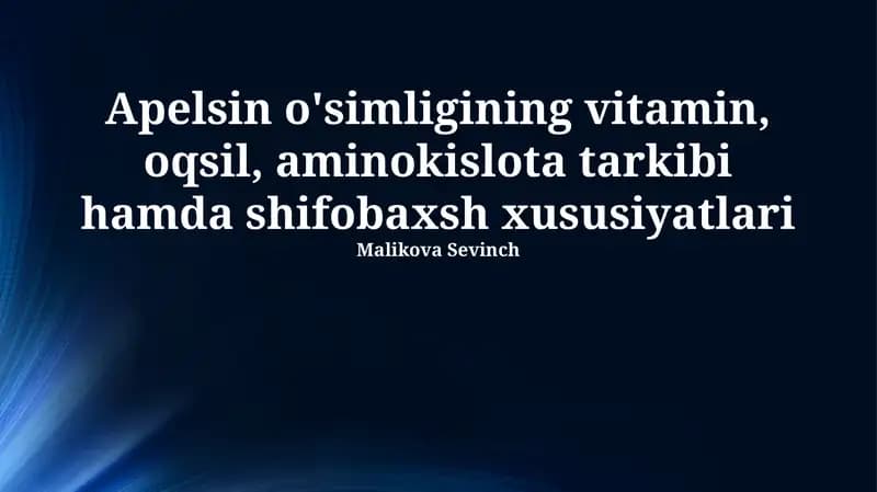 Apelsin o'simligi