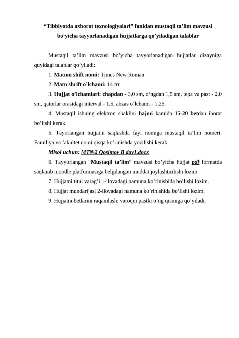 Tibbiyotda axborot texnologiyalari